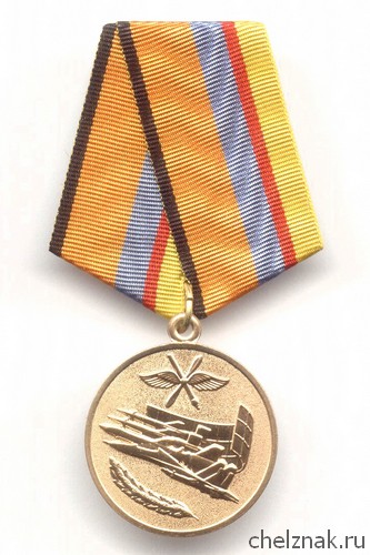 Медаль МО РФ «За службу в ВВС» с бланком удостоверения
