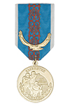 Медаль «15 лет СОБР Кустанайской области РК» с бланком удостоверения