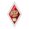 Академический нагрудный знак (ромб) «Об окончании юридического ВУЗа», с накладным гербом (винт)