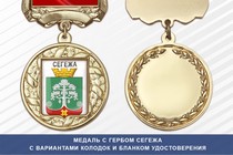 Медаль с гербом города Сегежа Республики Карелия с бланком удостоверения