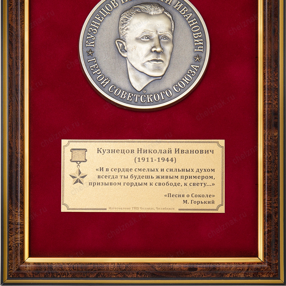 Панно с медалью «Кузнецов Н.И. За денацификацию Украины»