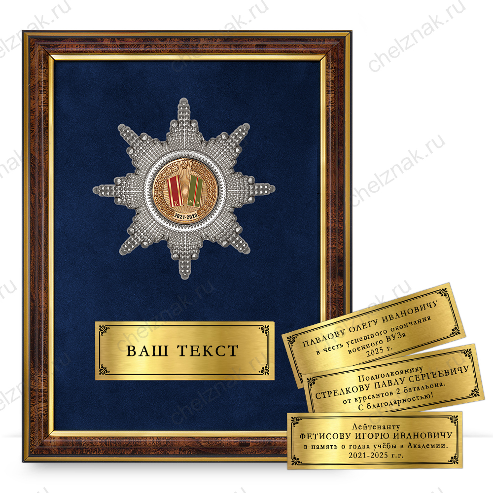Наградное панно «Выпускнику военного института ВНГ РФ»