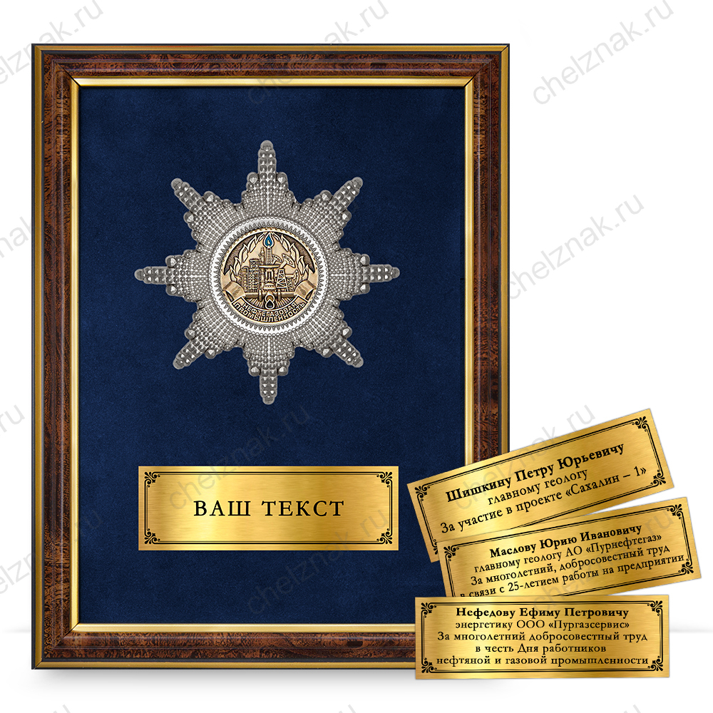 Панно наградное «За работу в нефтегазовой промышленности»
