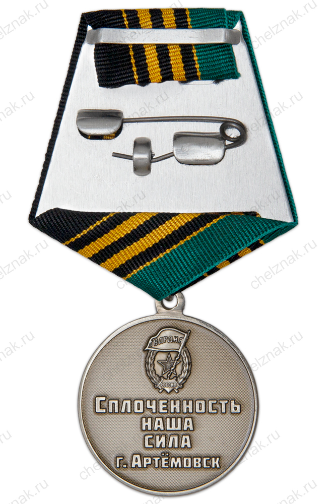 Медаль «За безупречную службу в 1-ом МСБ "Единство" 1307-го гв. МСП» с бланком удостоверения