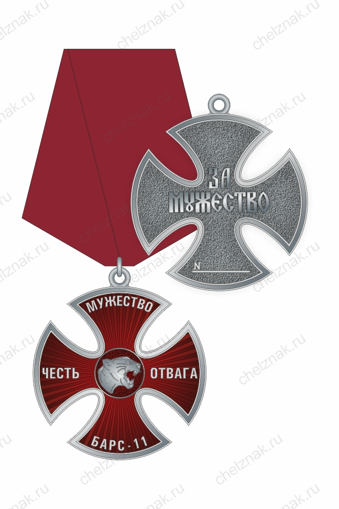 Орденский знак Добровольческого отряда Специального назначения БАРС-11 "За Мужество" II степени