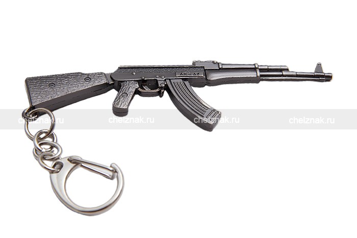 Металлический брелок с подвеской «АК-47» 95 мм