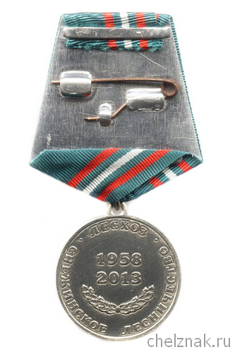 Медаль «55 лет Снежинскому лесничеству» с бланком удостоверения