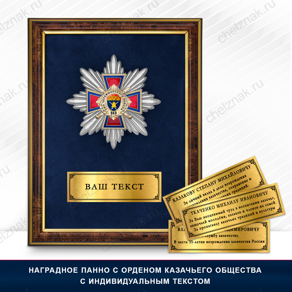 Награды Станичного казачьего общества Черемшанского района ВКВ