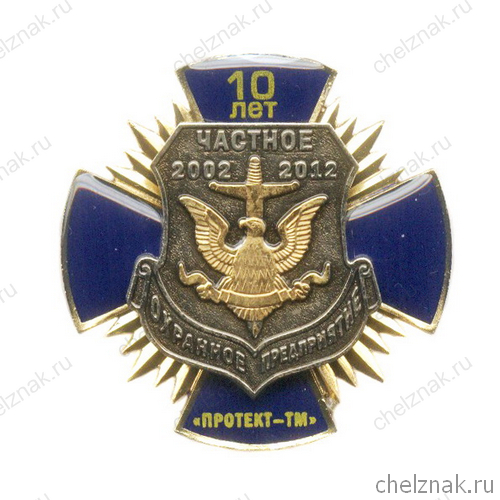 Знак «10 лет ЧОП «Протект – ТМ» г. Нерюнгри