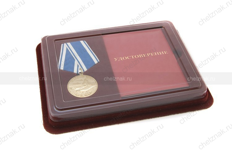 Наградной комплект к медали «Ветеран ВМФ России» с бланком удостоверения