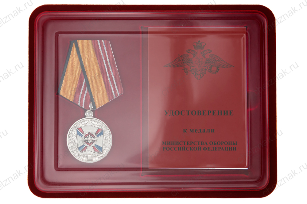 Наградной комплект к медали «За воинскую доблесть» II степени (образец 1999 г.)