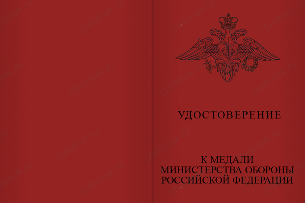Медаль МО «Участнику специальной военной операции» с бланком удостоверения