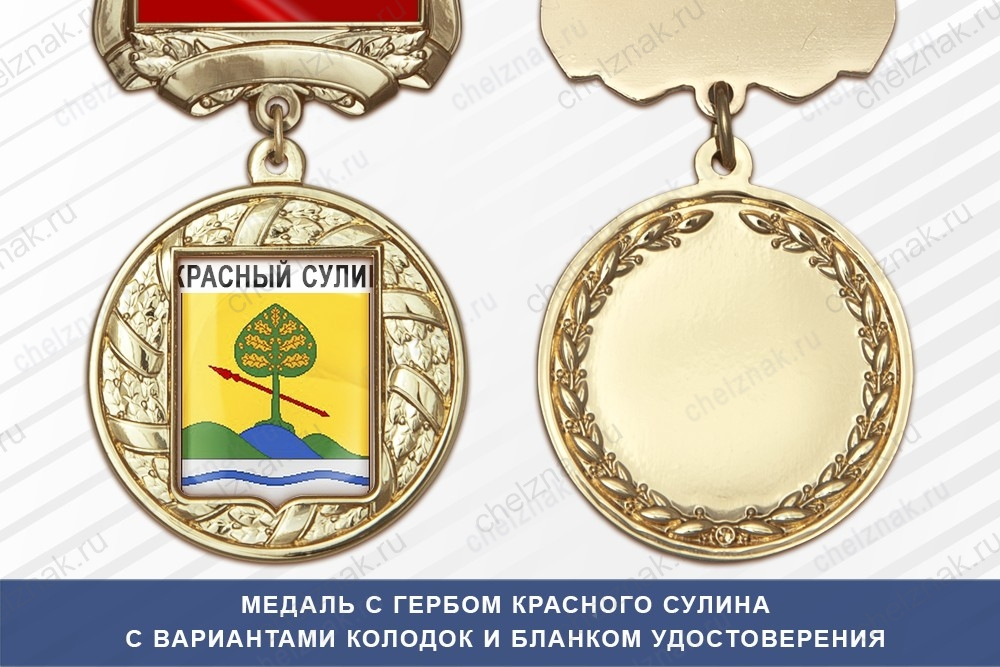 Медаль с гербом города Красного Сулина Ростовской области с бланком удостоверения
