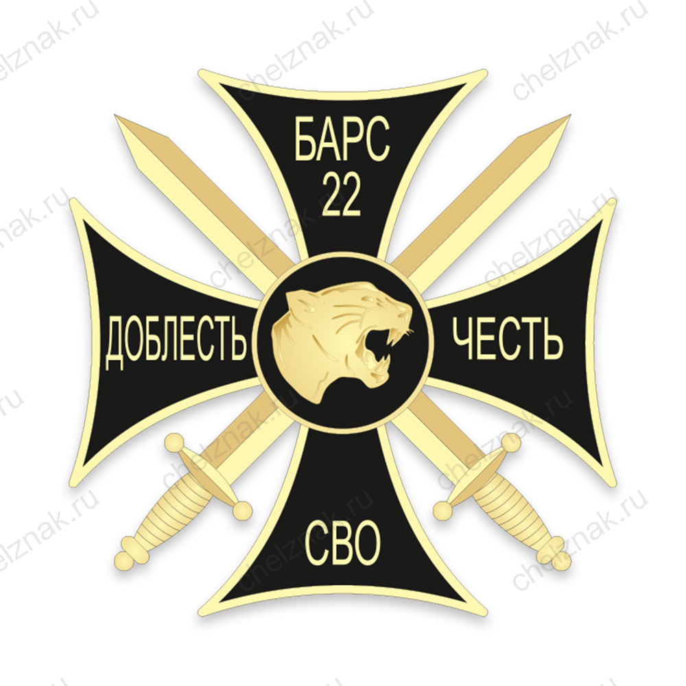 Памятный знак «СВО. Барс 22» с бланком удостоверения