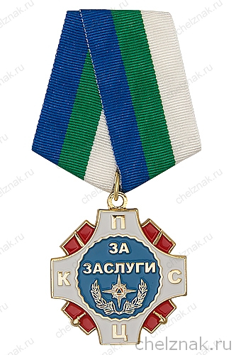 Нагрудный знак «За заслуги . Казачий ПСЦ г.Ухта» с бланком удостоверения