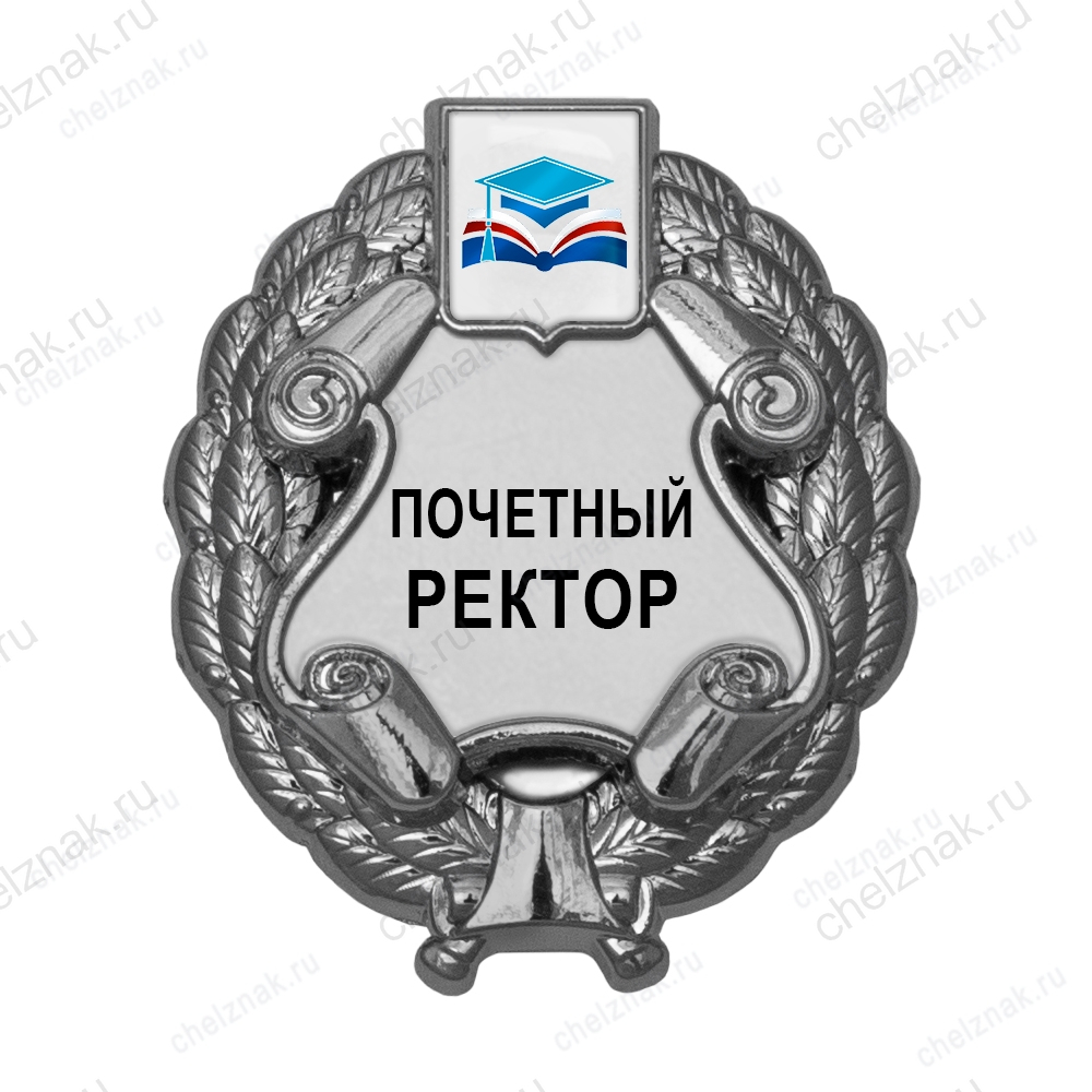 Знак «Почетный ректор» (под серебро) с логотипом вуза В003.2