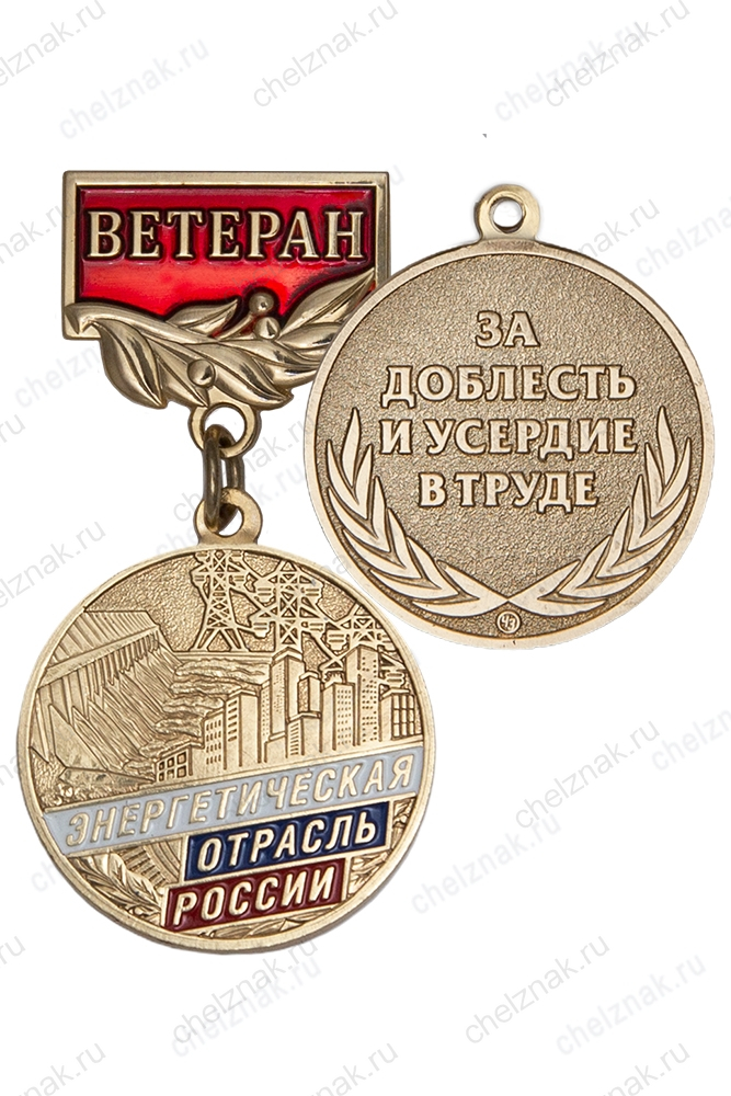 Медаль «Ветеран энергетической отрасли» с бланком удостоверения