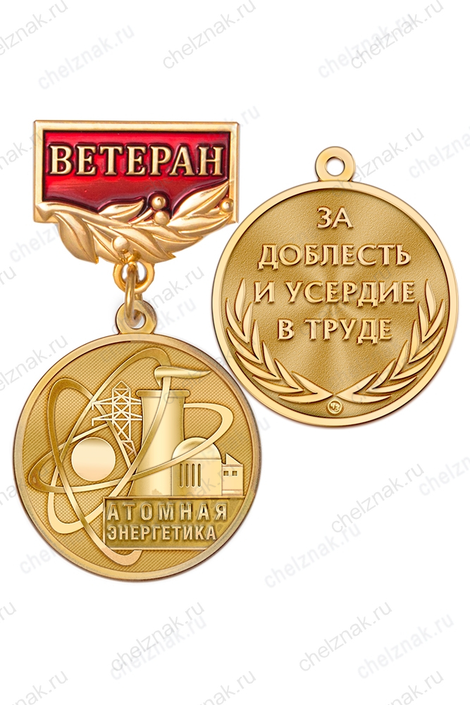 Медаль «Ветеран атомной энергетики» с бланком удостоверения