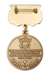 Реверс награды Медаль «25 лет специальным подразделениям по конвоированию ФСИН. За вклад в развитие» с бланком удостоверения