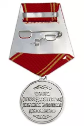 Реверс награды Медаль «За безупречный труд. Охрана и безопасность» 2 степени с бланком удостоверения