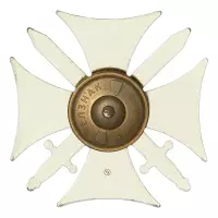 Реверс награды Знак краповый «Добровольческий отряд БАРС - 14» с бланком удостоверения