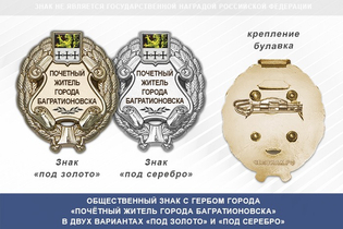 Общественный знак «Почётный житель города Багратионовска Калининградской области»