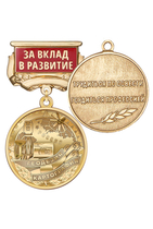 Медаль «За вклад в развитие геодезии и картографии» с бланком удостоверения