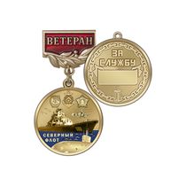Медаль «Ветеран Северного флота» с бланком удостоверения
