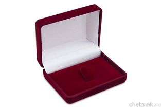 Футляр флокированный прямоугольный (7*4,9 см), бордовый