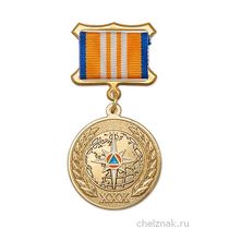 Медаль официальная МЧС России на квадроколодке «30 лет МЧС России» с бланком удостоверения