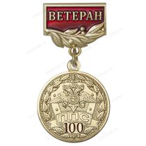 Медаль «100 лет патрульно-постовой службе. Ветеран» с бланком удостоверения