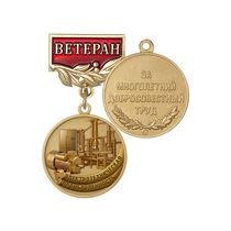 Медаль «Ветеран электротехнической промышленности» с бланком удостоверения