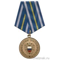 Медаль ФСО России «За взаимодействие» с бланком удостоверения