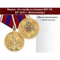 Медаль «За службу в 607 ЦСН» с бланком удостоверения