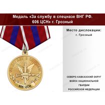 Медаль «За службу в Спецназе. 606 ЦСН» с бланком удостоверения