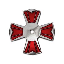 Деталь "Крест" серебро/красный