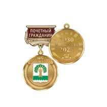 Медаль «95 лет Архангельскому району Республики Башкортостан. Почётный гражданин» с бланком удостоверения