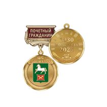Медаль «95 лет Белебеевскому району Республики Башкортостан. Почётный гражданин» с бланком удостоверения