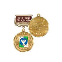 Медаль «95 лет Зианчуринскому району Республики Башкортостан. Почётный гражданин» с бланком удостоверения