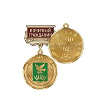 Медаль «95 лет Куюргазинскому району Республики Башкортостан. Почётный гражданин» с бланком удостоверения