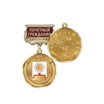 Медаль «95 лет Нуримановскому району Республики Башкортостан. Почётный гражданин» с бланком удостоверения