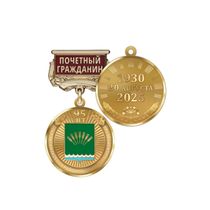 Медаль «95 лет Стерлитамакскому району Республики Башкортостан. Почётный гражданин» с бланком удостоверения