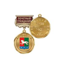 Медаль «95 лет Уфимскому району Республики Башкортостан. Почётный гражданин» с бланком удостоверения