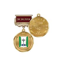 Медаль «95 лет Гафурийскому району Республики Башкортостан. За заслуги» с бланком удостоверения