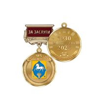 Медаль «95 лет Илишевскому району Республики Башкортостан. За заслуги» с бланком удостоверения
