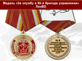 Медаль «За службу в 95-й бригаде управления» с бланком удостоверения