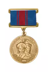 Медаль ДНД РФ «За укрепление общественного порядка» с бланком удостоверения