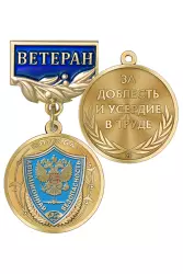 Медаль «Ветеран службы авиационной безопасности (САБ)» с бланком удостоверения