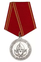 Медаль «За безупречный труд. Охрана и безопасность» 2 степени с бланком удостоверения