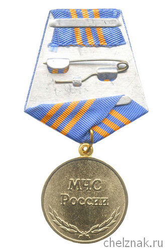 Реверс награды Медаль МЧС России «За отличие в службе» III степень с бланком удостоверения